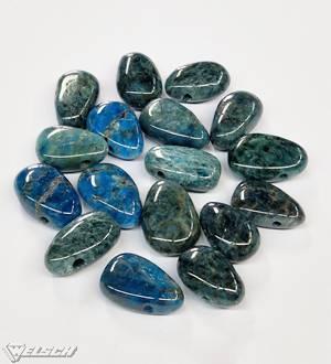 Pendentif pierre roulée Apatite bleu qualité B lot de 10 / percé